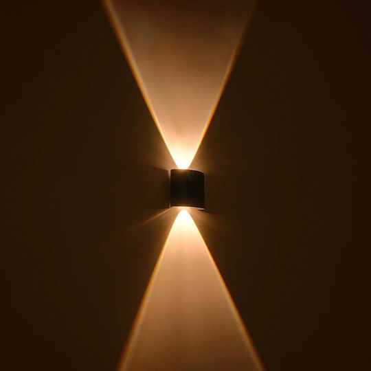 GloboStar Sixoad Lumină de exterior montată pe perete LED IP65 4W cu Alb Cald Lumină 8.5x3.5x8εκ.