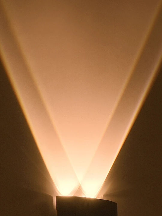 GloboStar Sixoad Wall-Mounted Outdoor Lighting LED IP65 8W with Warm White Light Double Beam 12x4x8cm