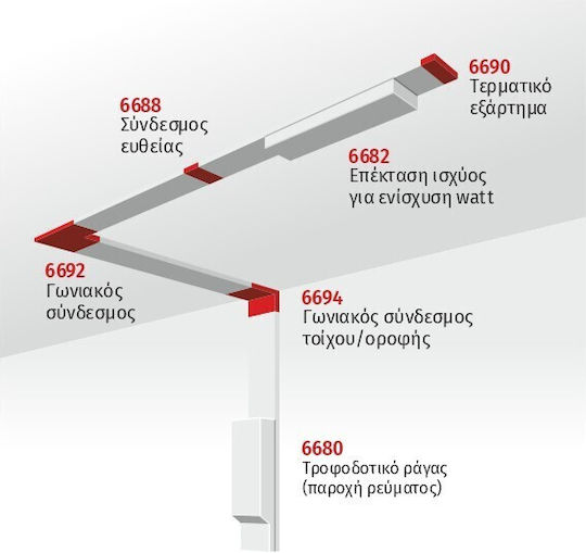 Spot Light Τροφοδοτικό LED Μαγνητικής Ράγας IP20 Ισχύος 200W με Τάση Εξόδου 48V