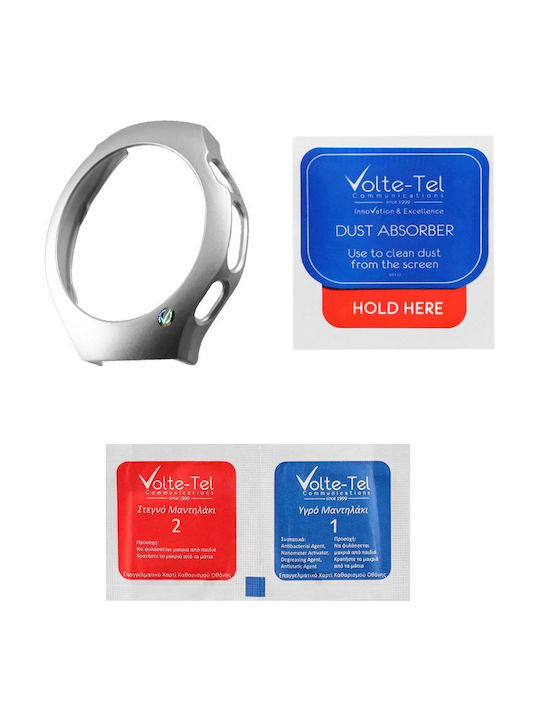 Volte-Tel Edge Cover with Key Πλαστική Θήκη σε Ασημί χρώμα για Huawei Watch 5 46mm