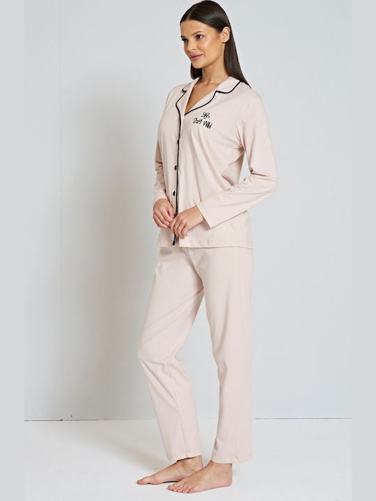 Pijadore Winter Women's Pyjama Set Beige