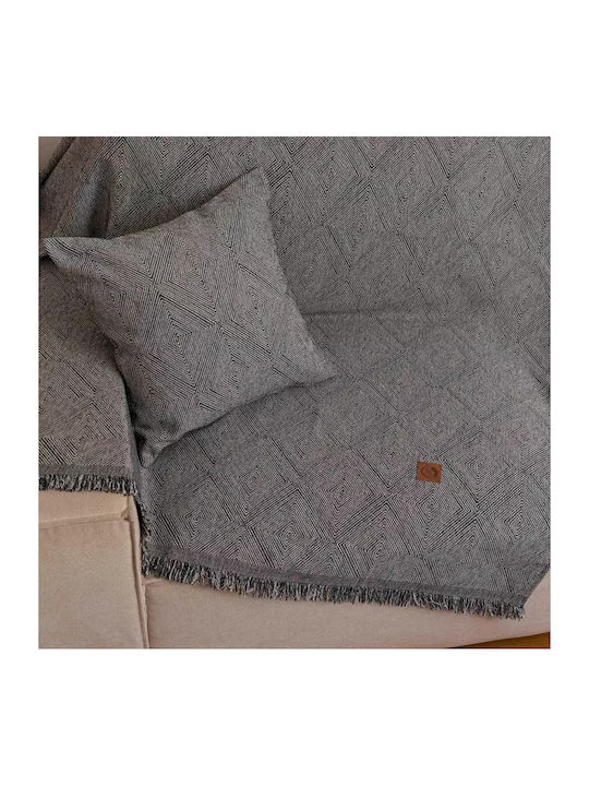 Borea Bari Dreisitzer-Sofa Wurf Chenille 180x300cm Grau