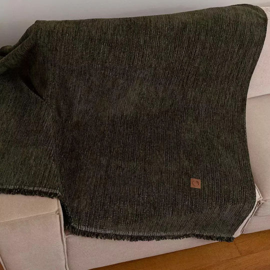 Borea Velvet Ριχτάρι Διθέσιου Καναπέ Βελουτέ 180x250εκ. Κάμελ