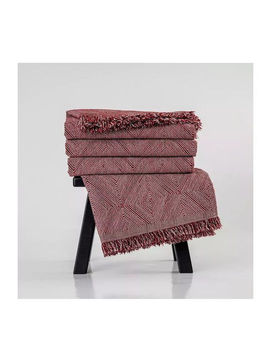 Borea Bari Ριχτάρι Πολυθρόνας Chenille 180x180εκ. Μπορντώ