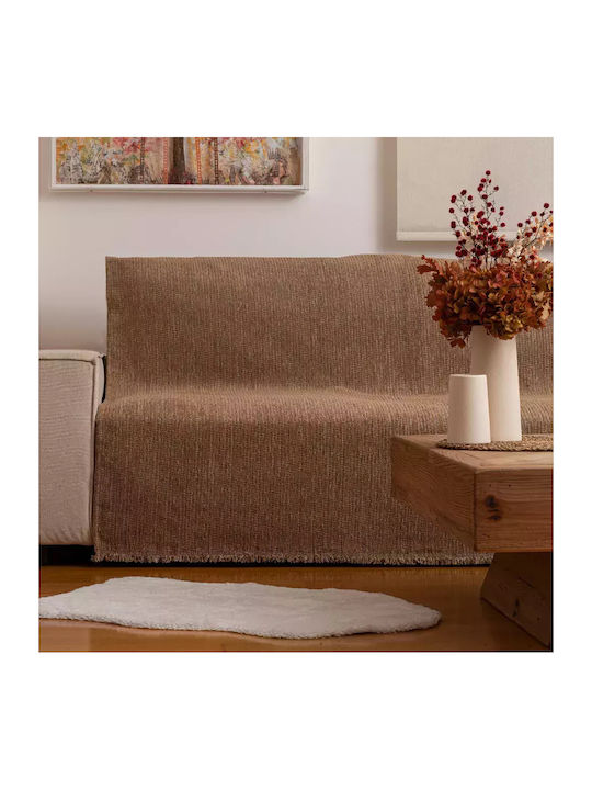 Borea Velvet Four-Seater Sofa Throw Velvet 180x350cm Camel