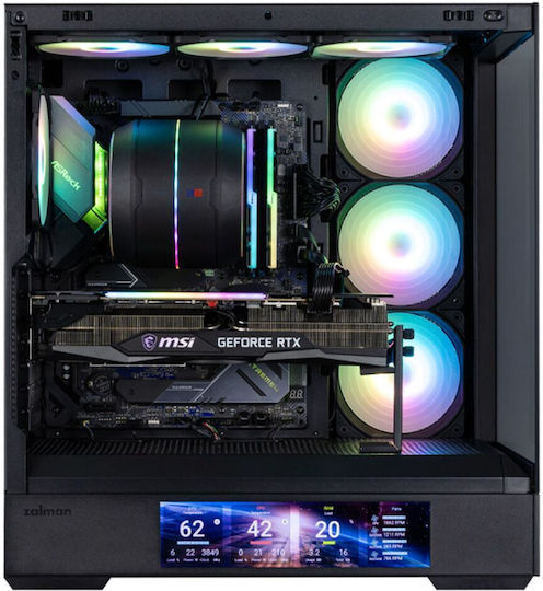 Zalman P40 DS Геймърско бюро Midi Tower Компютърна кутия със страничен прозорец Черен
