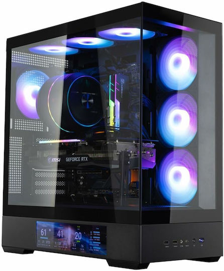 Zalman P40 DS Геймърско бюро Midi Tower Компютърна кутия със страничен прозорец Черен