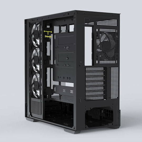 Zalman P40 DS Геймърско бюро Midi Tower Компютърна кутия със страничен прозорец Черен