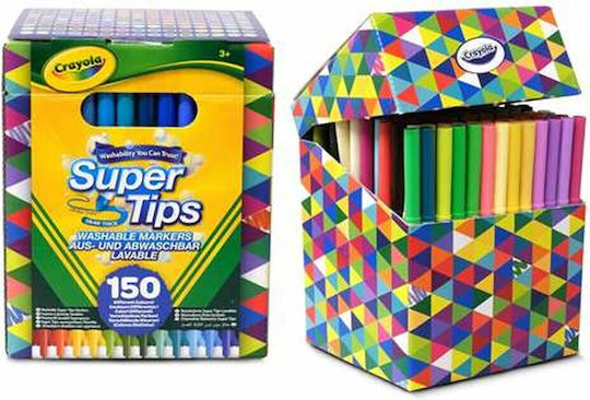 Crayola Μαρκαδόροι Ζωγραφικής Νερού Πλενόμενοι Σετ 150 Χρώματα