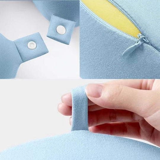Light Blue Memory Foam Travel Pillow