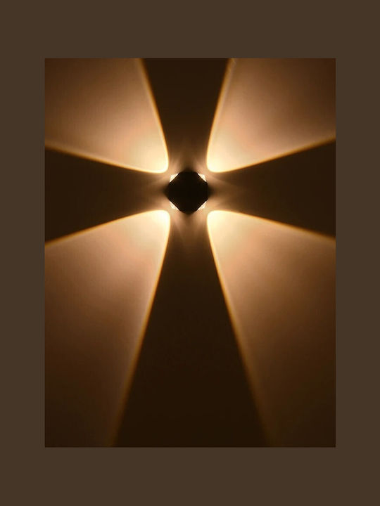 GloboStar Hikari Wall-Mounted Outdoor Lighting LED IP65 8W with Warm White Light Dimensions 10x4x10cm