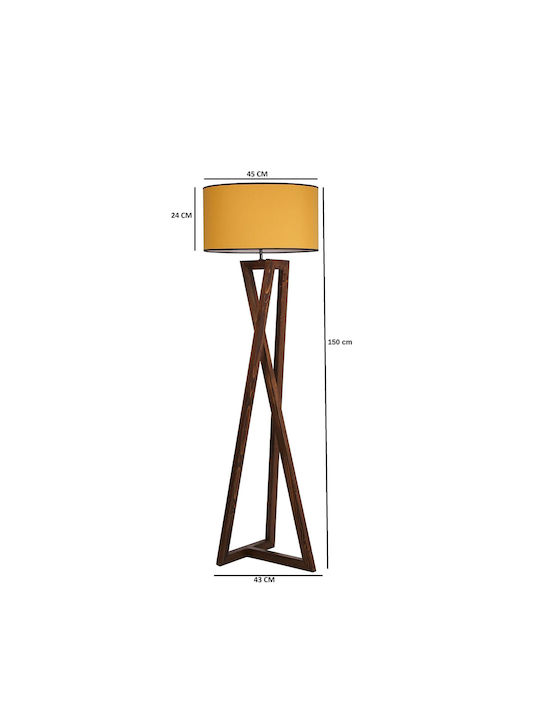 Opviq Floor Lamp H150xW45cm. with Socket for Bulb E27 Brown