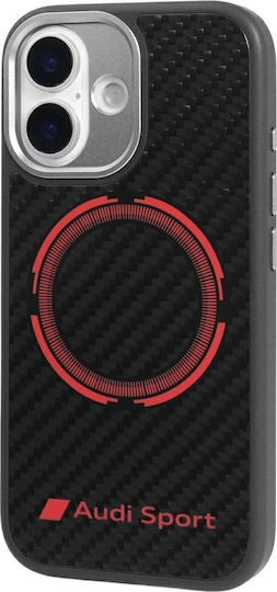 Audi Case RSQ Carbon Fiber Sport Red Circle Magsafe iPhone 17 Black AUS-TPUPCMIP17-RSQ/D5-BK