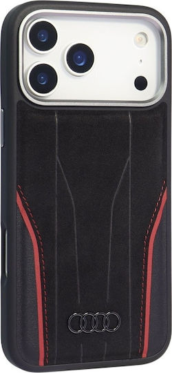 Audi Case R8 Genuine Leather Magsafe Iphone 17 Pro Black-red Au-tpupcmip17p-r8/d3-rd
