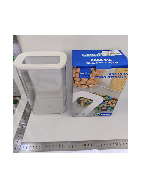 Box Cereals with Lid Plastic Transparent 2000ml