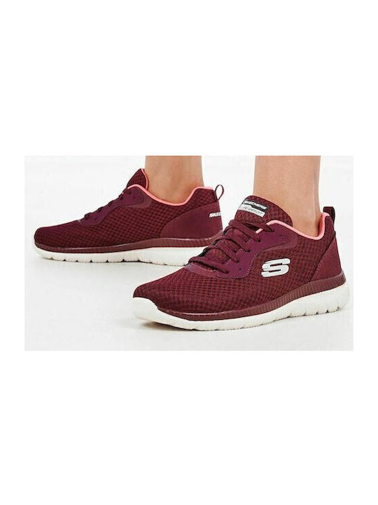 Mesh Lace Up Memory Foam Damen Sportschuhe Laufen Rot