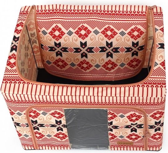 Пластмаса Калъф за Дрехи в Червен Цвят 52x42x39см 1бр