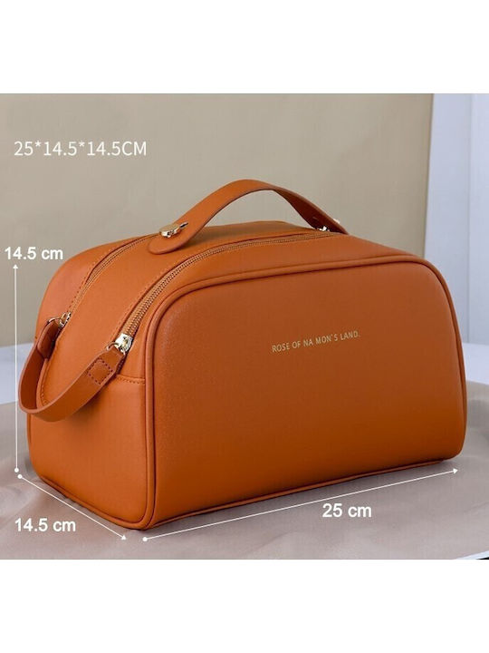 Flippy Women's Cosmetic Bag Polyurethane Material 25 X 14.5 X 14.5 Cm Waterproof Brown