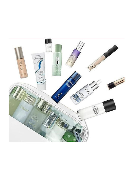 Flippy Geantă Cosmetică Organizare Călătorie Material Textil Pvc Rezistentă La Apă Portabilă 26 X 15 X 10 Cm Albă