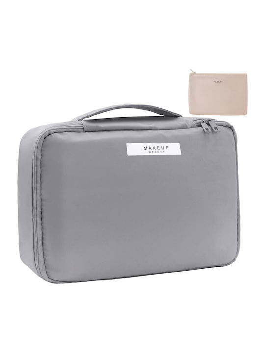 Geantă De Călătorie Flippy Cosmetice Articole De Toaletă Material Impermeabil 2 În 1 Buzunar Interior Detasabil 23 X 16 X 8 Cm Gri