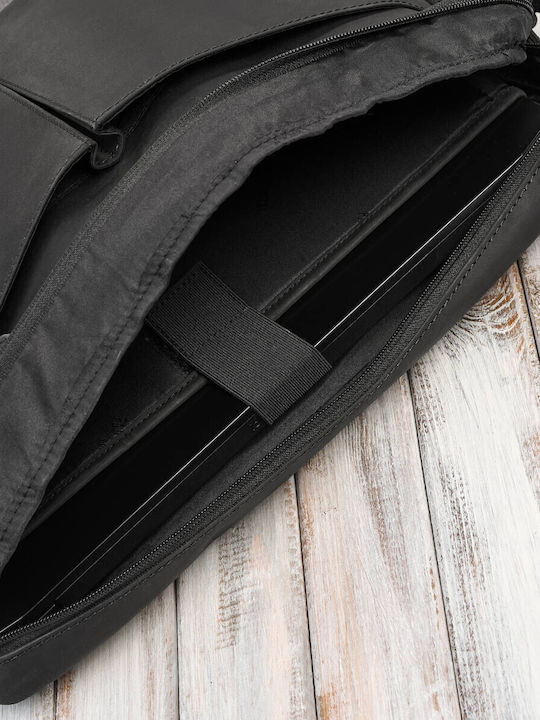 Leder Herren Tasche Bote Schwarz