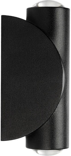 GloboStar Arc Επιτοίχιο Εξωτερικό Σποτ LED IP65 4W με Θερμό Λευκό Φως Διπλής Δέσμης 3.5x4.8x11.5εκ.