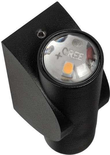 GloboStar Arc Επιτοίχιο Εξωτερικό Σποτ LED IP65 4W με Θερμό Λευκό Φως Διπλής Δέσμης 3.5x4.8x11.5εκ.