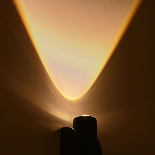 GloboStar Arc Επιτοίχιο Εξωτερικό Σποτ LED IP65 4W με Θερμό Λευκό Φως Διπλής Δέσμης 3.5x4.8x11.5εκ.