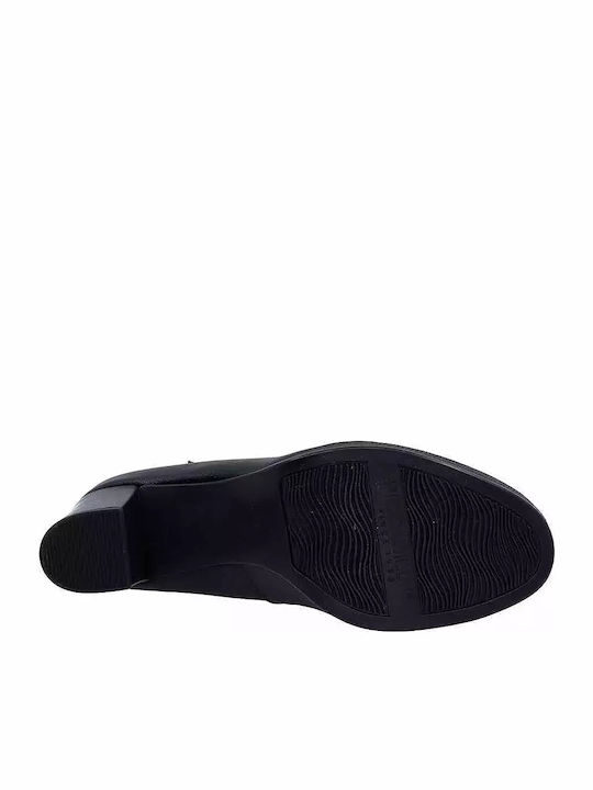 Anatomic Synthetic Leather Black Heels with Strap