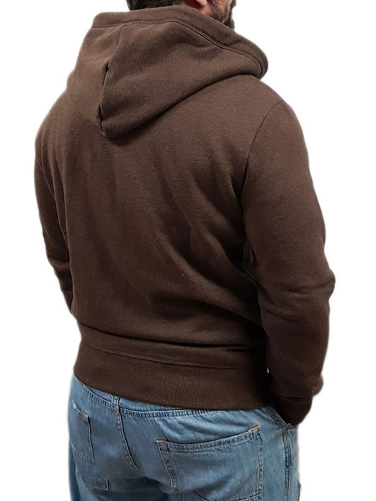 D1 Ovin Sweatshirt with Hood Nutmeg Brown Marl