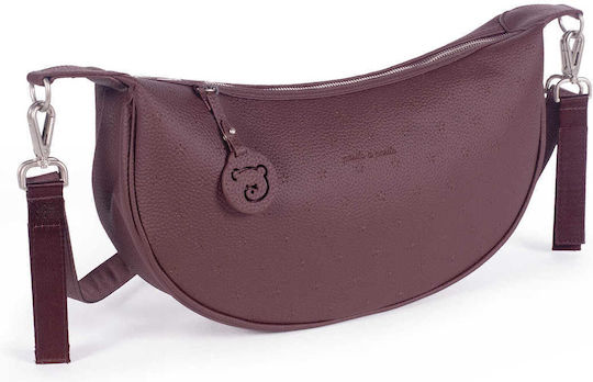 Pasito a Pasito Shoulder/Hand Diaper Bag Burgundy 38x20x8cm.