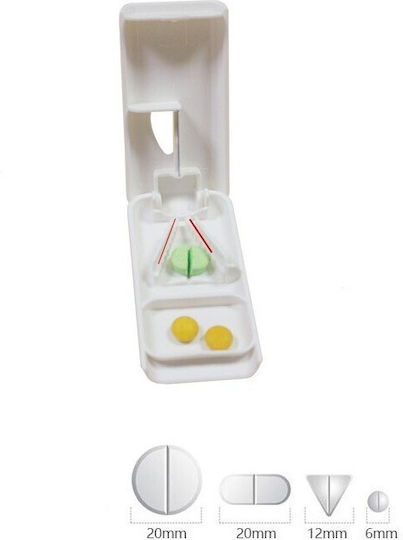 Dispozitiv De Tăiere Și Depozitare Pastile Flippy Plastic Bej 8 X 4 X 1.8 Cm