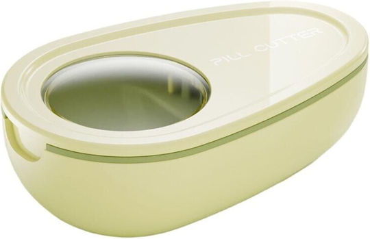 Cutie Pentru Pastile Cu Tăietor Flippy Galbenă 8x5x2,65 Cm Compactă Portabilă Ideală Pentru Călătorii