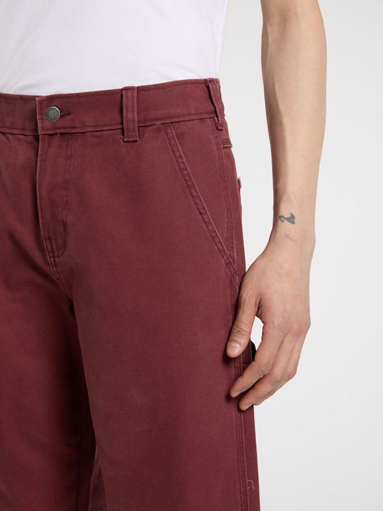 Canvas Carpenter Pantaloni cu Croială Normală Burgundy