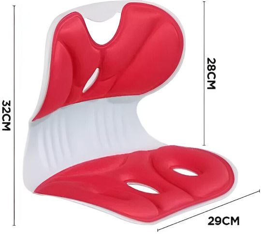 Μαξιλάρι με Memory Foam & Οπή 32x29x28cm σε Κόκκινο χρώμα