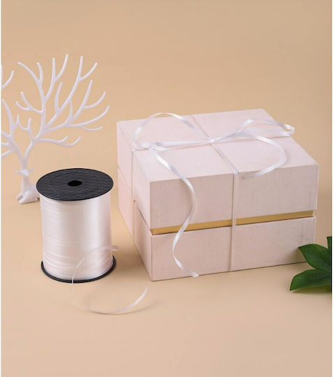 Balloon Ribbon Flippy 200 Meter Roll White Raffia