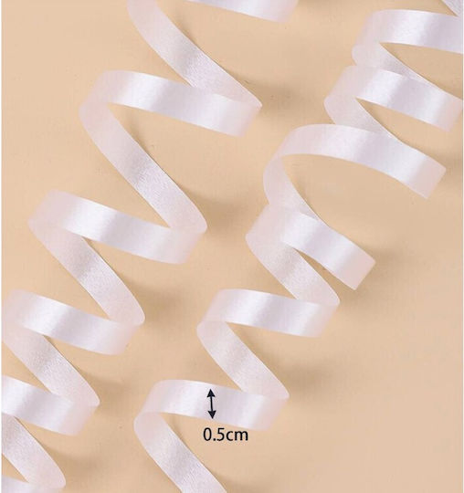 Balloon Ribbon Flippy 200 Meter Roll White Raffia