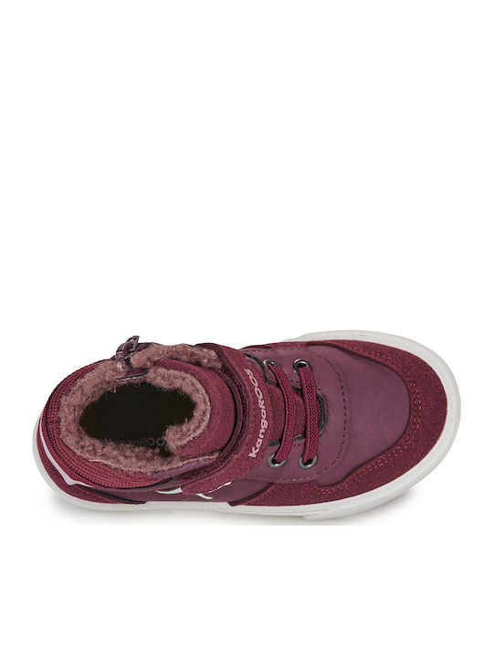 Kids Sneakers High with Hoop & Loop Closure Red