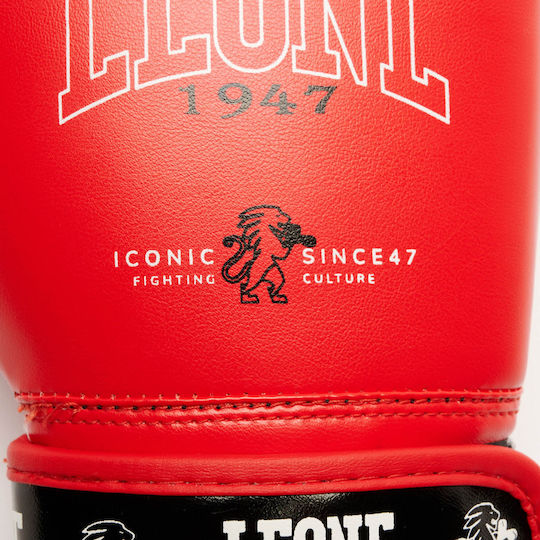 Leone 1947 Kids Boxing Gloves Leather for Match Red
