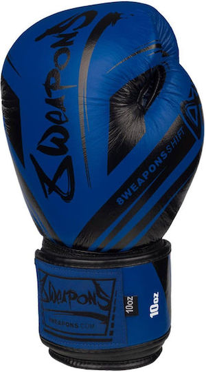 8 Weapons Boxing Gloves Leather for Match Blue
