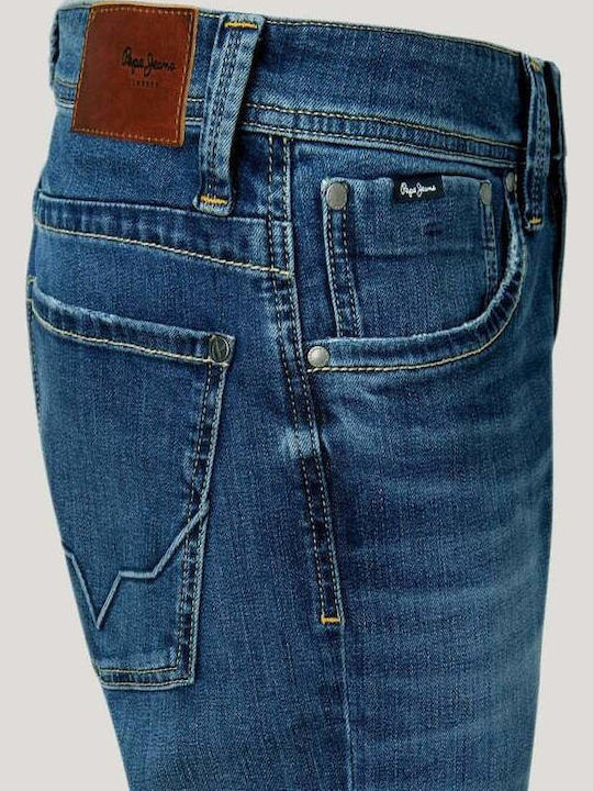 Cash Men's Jeans Pants Elastic with Regular Straight Fit Blue