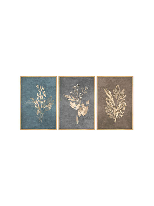 Three-Piece Painting 105x50 A-g 693bse1961 105x50 Wooden