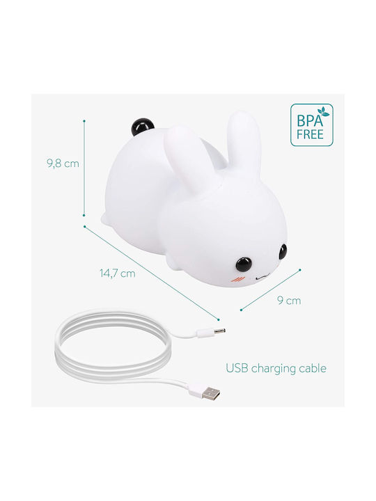 Navaris Led Kids Decorative Lamp Rabbit White 14.7x9.8x9εκ.