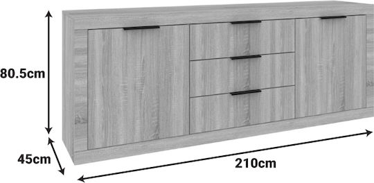 Мебели за съхранение Doha от дърво с чекмеджета White Shade 210x45x80.5см