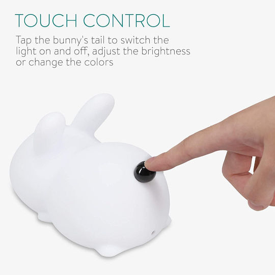 Navaris Lumini LED Lampă decorativă pentru copii Rabbit Alb 14.7x9.8x9εκ.