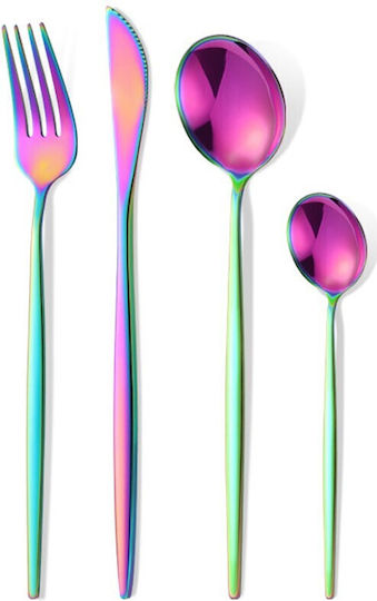 Set de Tacâmuri Inoxidabil Multicolore 24buc