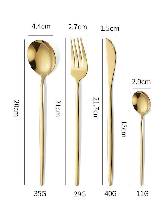 Set de Tacâmuri Inoxidabil Auriu 24buc