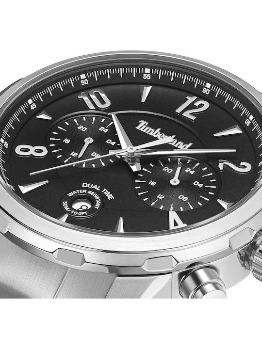 Timberland Newkirk Dual Time Men's Watch Battery with Silver Metal Bracelet