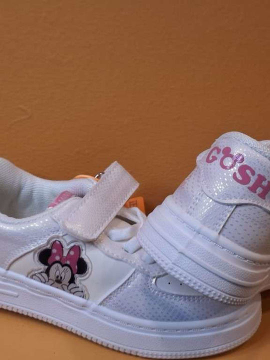 Kids Sneakers with Hoop & Loop Closure White