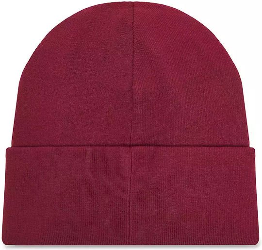 Beanie Γυναικείος Σκούφος με Rib Πλέξη σε Μπορντό χρώμα